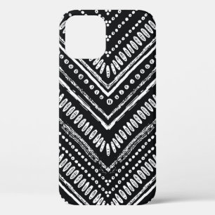 Hand drawn pattern. Zigzag and stripe line, tribal iPhone 12 Case