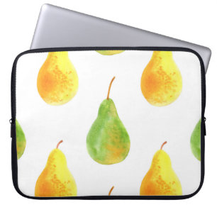Hand-drawn pears, watercolor food picture laptop sleeve