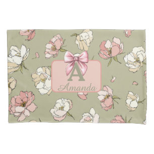 Hand-Drawn Peony Pattern Pillowcase