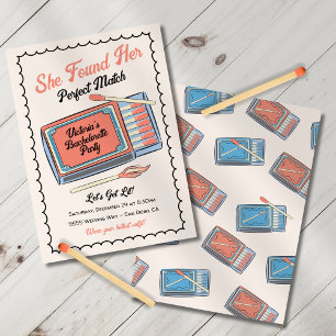 Hand drawn Perfect Match Matchbox Party Invitation