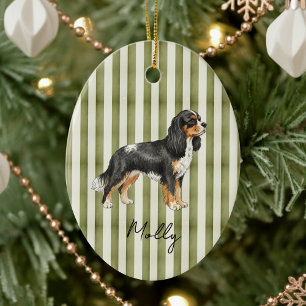 Hand Drawn Pet Portrait Sketch King Cavalier Ceramic Ornament