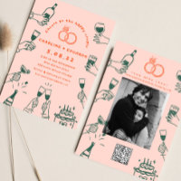 Hand drawn Photo Qrcode Contemporary Wedding