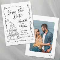 Hand Drawn Photo Whimsical Wedding