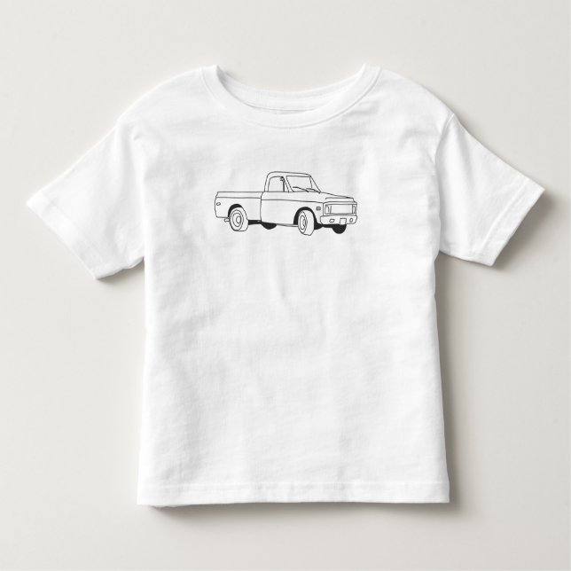 Hand-drawn Pick-Up Truck Toddler T-Shirt (Front)