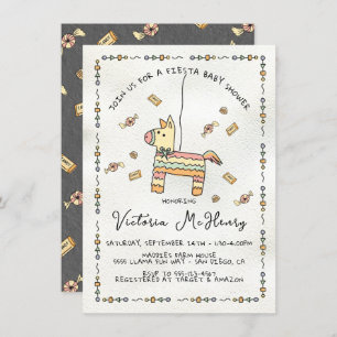 Hand drawn Piñata Mexican Fiesta Baby Shower Invitation