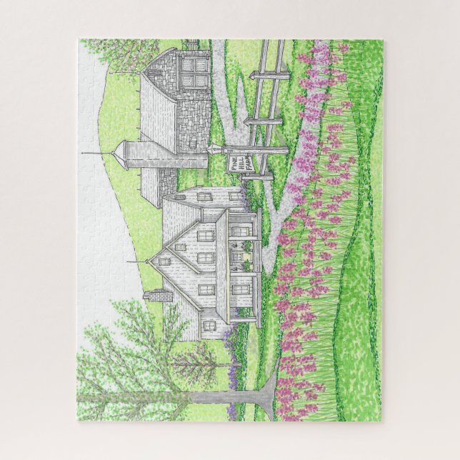 Hand Drawn Pine Hill Farm Jigsaw Puzzle (Vertical)