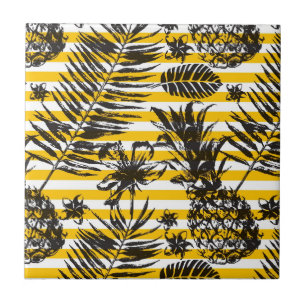 Hand Drawn Pineapples Ceramic Tile