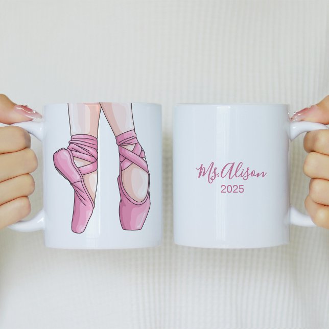 Hand drawn Pink Ballet Shoes Coffee Mug (Creator Uploaded)