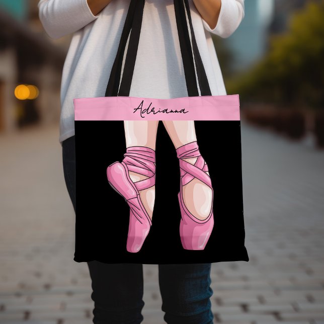 Hand drawn Pink Ballet Shoes Tote Bag (Creator Uploaded)