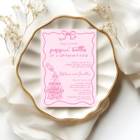 Hand Drawn Pink Bottle Champagne Tower Baby Shower