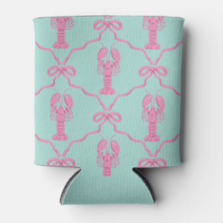Hand-drawn Pink Lobster and Coquette Bows Cooler