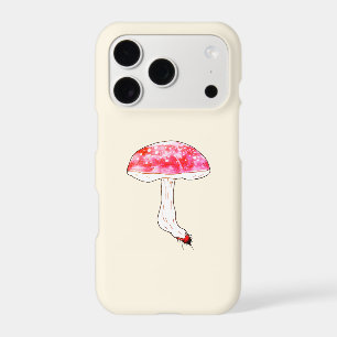 Hand Drawn Pink Mushroom Cute Pastel Fungal Art