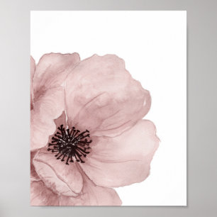 Hand Drawn Pink Poppy Poster