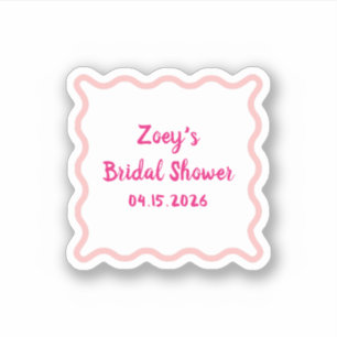 Hand Drawn Pink Wavy Border Bridal Shower Cute