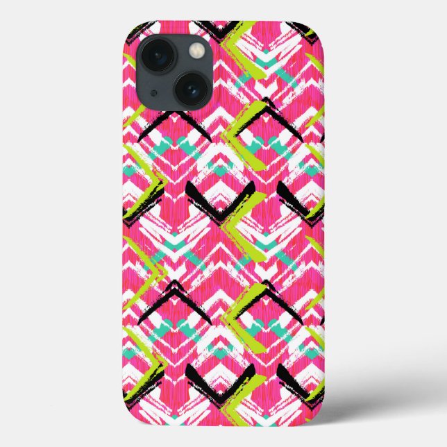 Hand Drawn Pink Zig Zag Pattern Case-Mate iPhone Case (Back)
