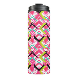 Hand Drawn Pink Zig Zag Pattern Thermal Tumbler