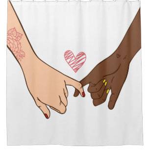 Hand drawn pinky swear pinky promise concept shower curtain