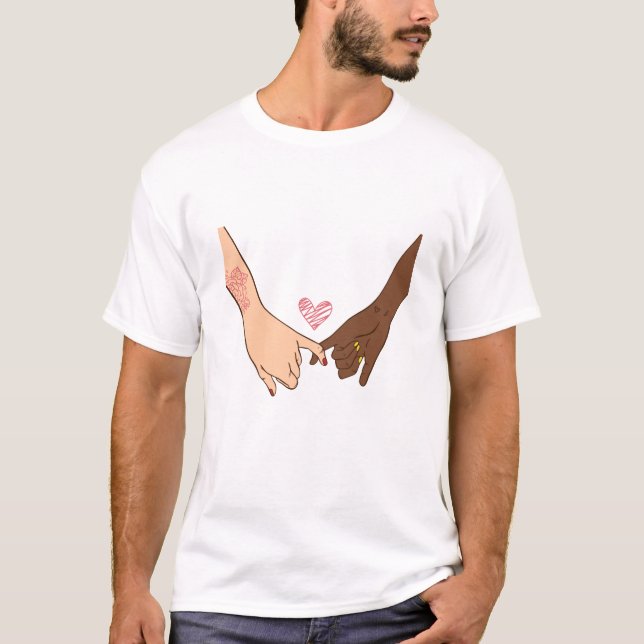 Hand drawn pinky swear pinky promise concept T-Shirt (Front)
