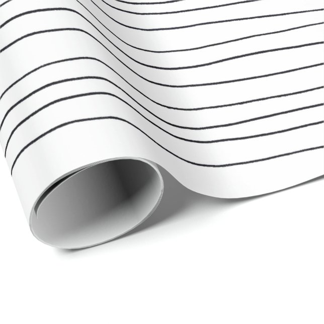 Hand drawn pinstripes lines black and white paper (Roll Corner)