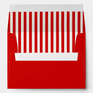 Hand Drawn Playful Bows Red Stripes Retro Wedding Envelope
