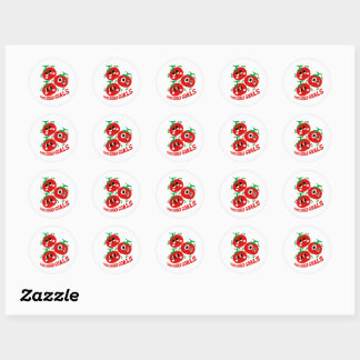 Hand-drawn Playful Trio of Kawaii Tomato Faces Classic Round Sticker