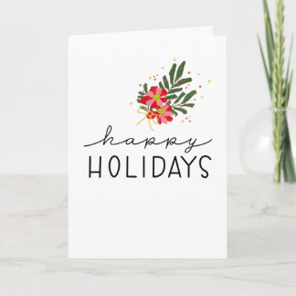 Hand-Drawn Poinsettia Bouquet Illustration Holiday Card