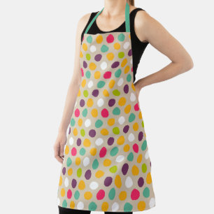 Hand-drawn polka dot pattern apron