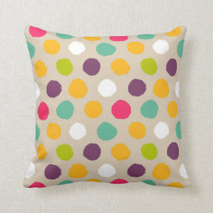 Hand-drawn polka dot pattern cushion