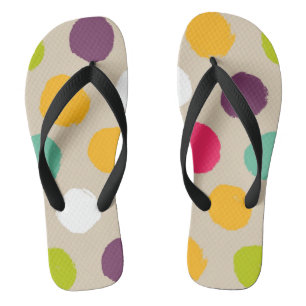 Hand-drawn polka dot pattern thongs