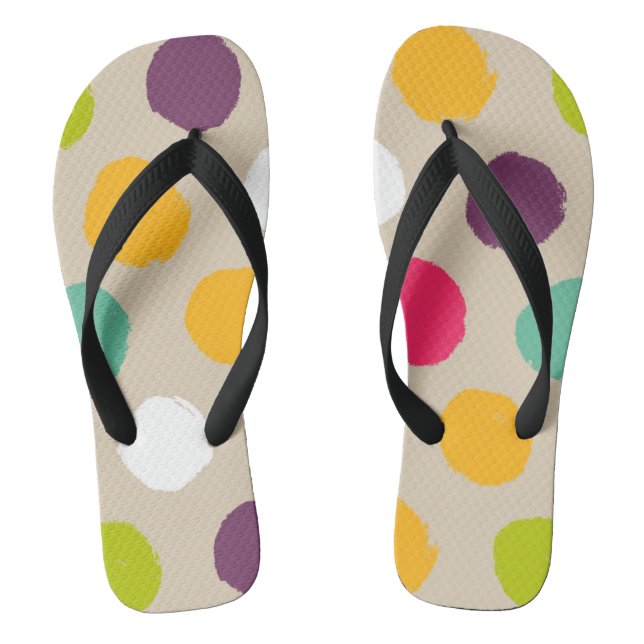 Hand-drawn polka dot pattern thongs (Footbed)
