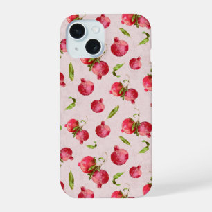 Hand Drawn Pomegranate Botanical Illustration iPhone 15 Case