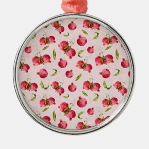 Hand Drawn Pomegranate Botanical Illustration Metal Ornament
