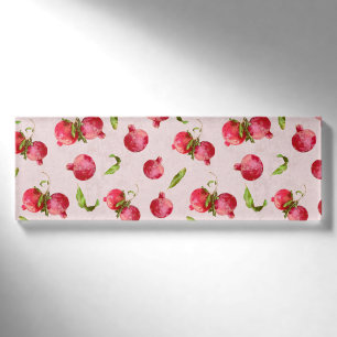Hand Drawn Pomegranate Botanical Illustration Name Tag