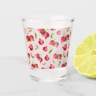 Hand Drawn Pomegranate Botanical Illustration Shot Glass