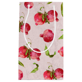 Hand Drawn Pomegranate Botanical Illustration Small Gift Bag
