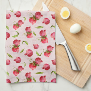 Hand Drawn Pomegranate Botanical Illustration Tea Towel