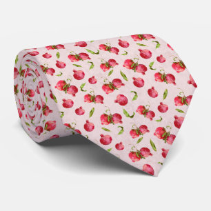 Hand Drawn Pomegranate Botanical Illustration Tie