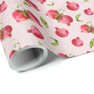 Hand Drawn Pomegranate Botanical Illustration Wrapping Paper