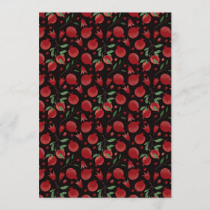 Hand-drawn Pomegranate Fruits Seamless Pattern Invitation