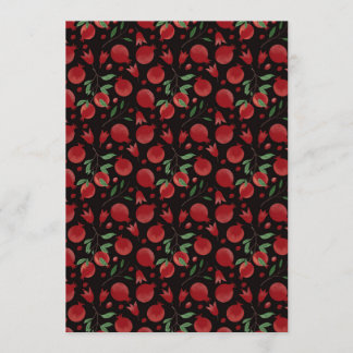 Hand-drawn Pomegranate Fruits Seamless Pattern Invitation