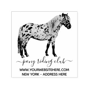 Hand Drawn Pony Horse Signature Lettering Self-inking Stamp