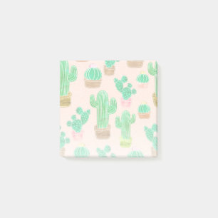 Hand Drawn Potted Cactus Pattern Post-it Notes