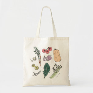 Hand Drawn Produce Customisable Tote Bag
