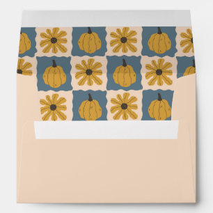 Hand Drawn Pumpkin Check Print Envelope