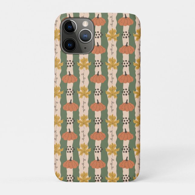Hand Drawn Pumpkin & Leaf Pattern  Case-Mate iPhone Case (Back)