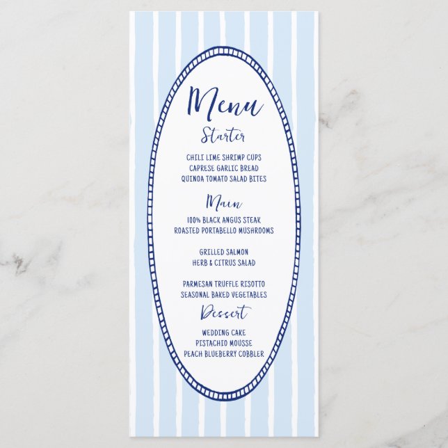 Hand Drawn Quirky Handwritten Wedding Menu (Front)