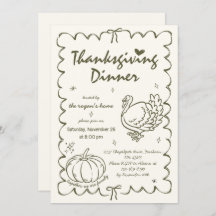 Hand Drawn Quirky Pumpkin Turkey Thanksgiving