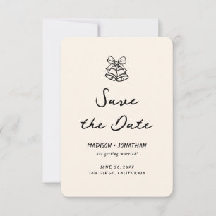 Hand Drawn Quirky Wedding Save The Date Photo Invitation