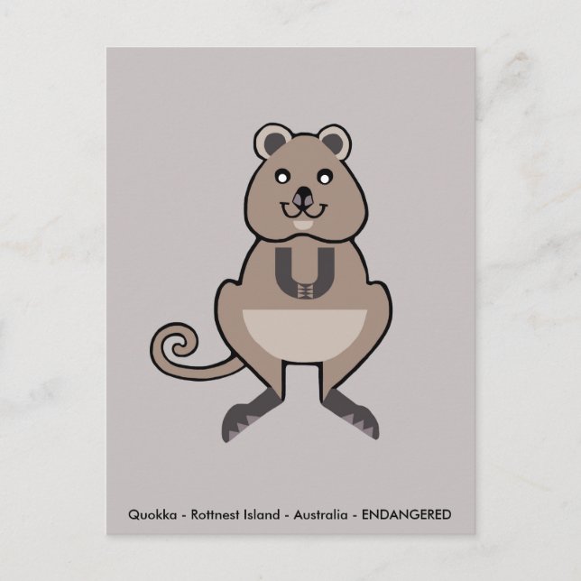 Hand drawn QUOKKA -Marsupial - Endangered animal - Postcard (Front)
