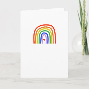Hand drawn Rainbow Colours Heart Add Text Kids Card